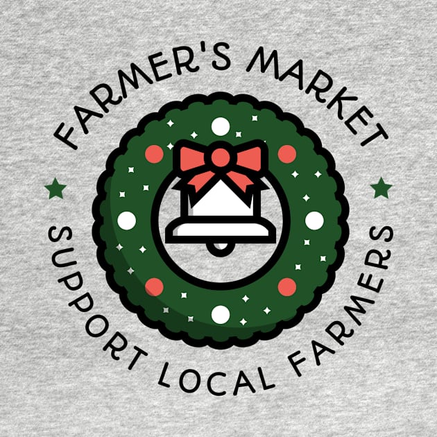 Farmer's Market Christmas Wreath by Mountain Morning Graphics